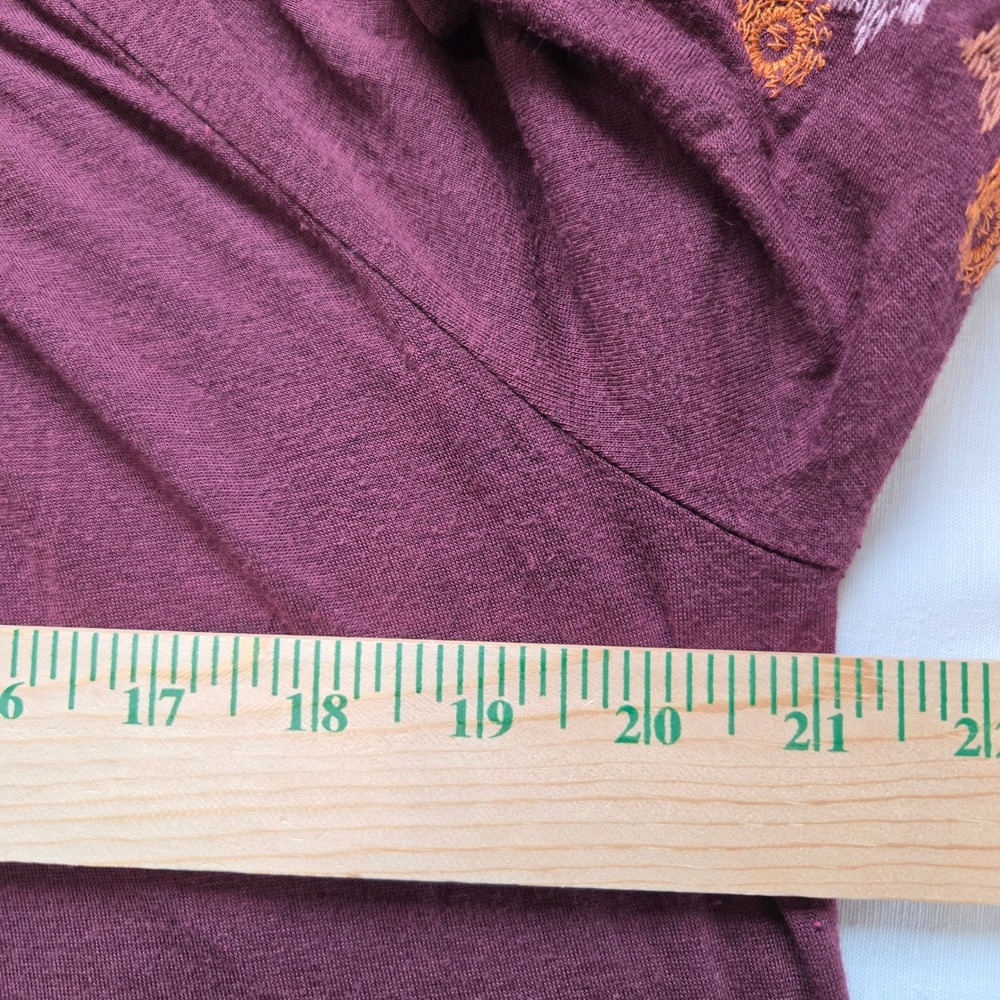 Womens M Embroidered Cottagecore Boho Prairie‎ Raw Hem  Hippie Festival Shirt - Picture 9 of 11